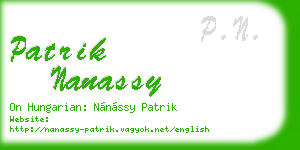 patrik nanassy business card