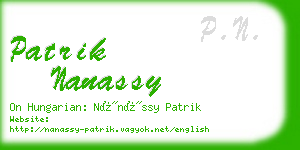 patrik nanassy business card